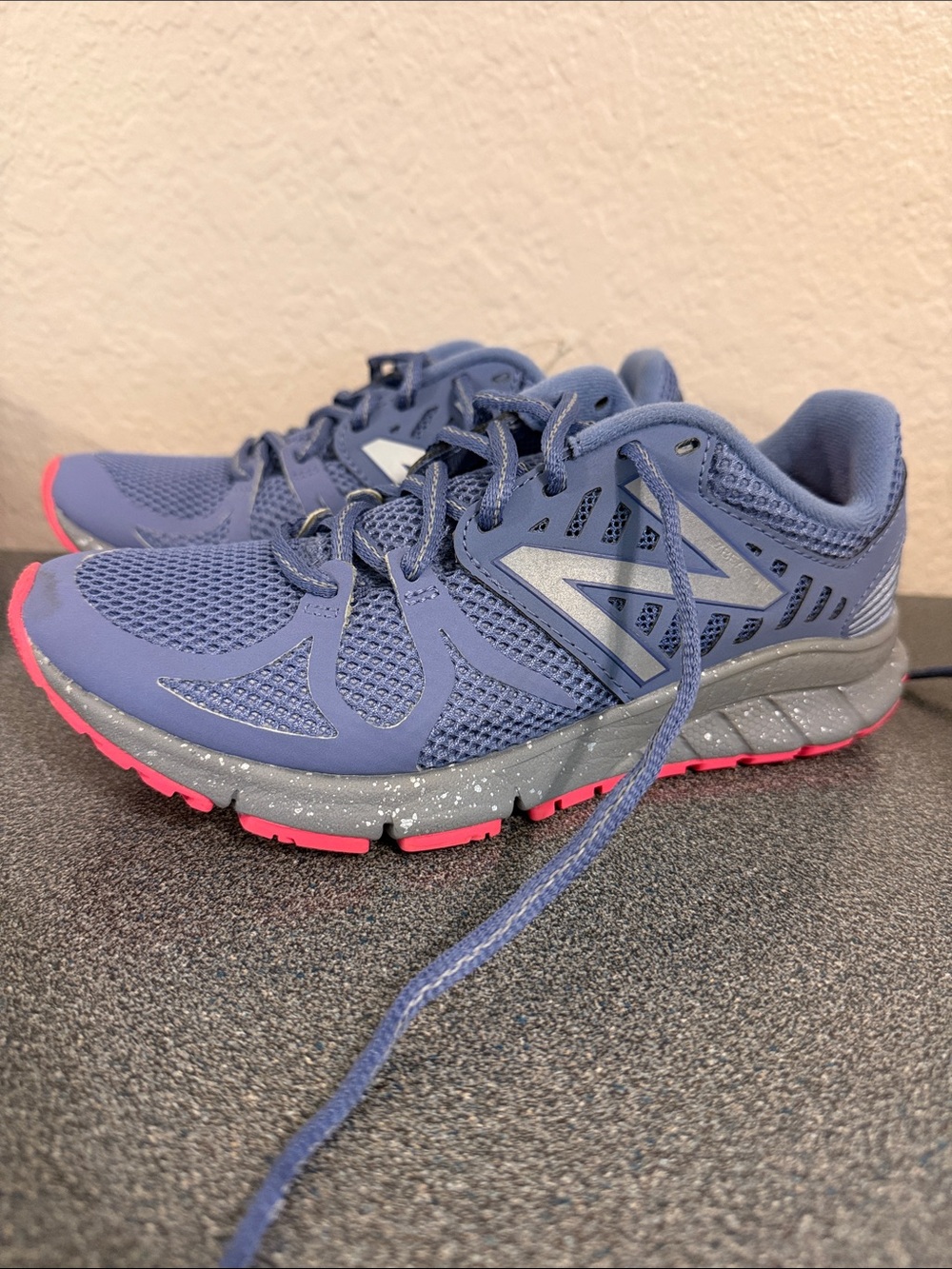 New Balance Women's Lavender Mesh Running Sneakers with Pink Outsole